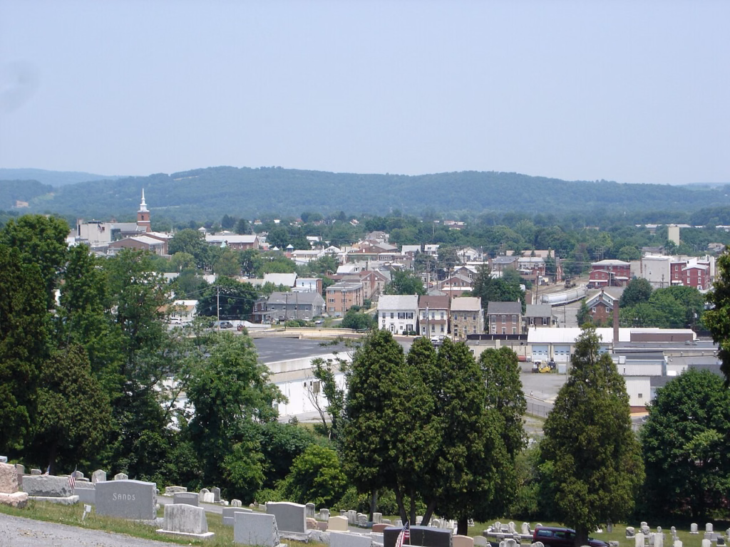 View over Boyertown, Pennsylvania