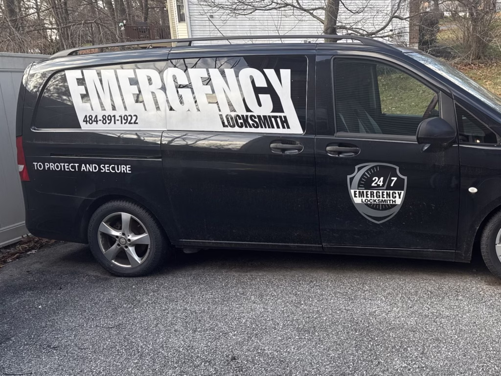 Emergency Locksmith mobile van with company lettering