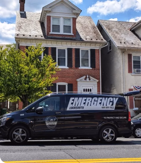 Emergency Locksmith Van in Residential Neighborhood